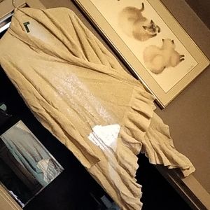 RALPH LAUREN ruffle drop hem,knee length cardigan,nwt XL/L